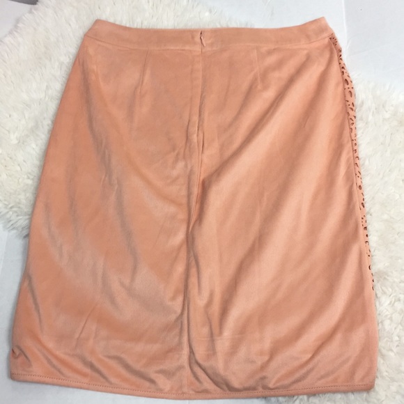 NWT CATO Peach Blush Laser Cut Skirt 8 - Picture 4 of 6